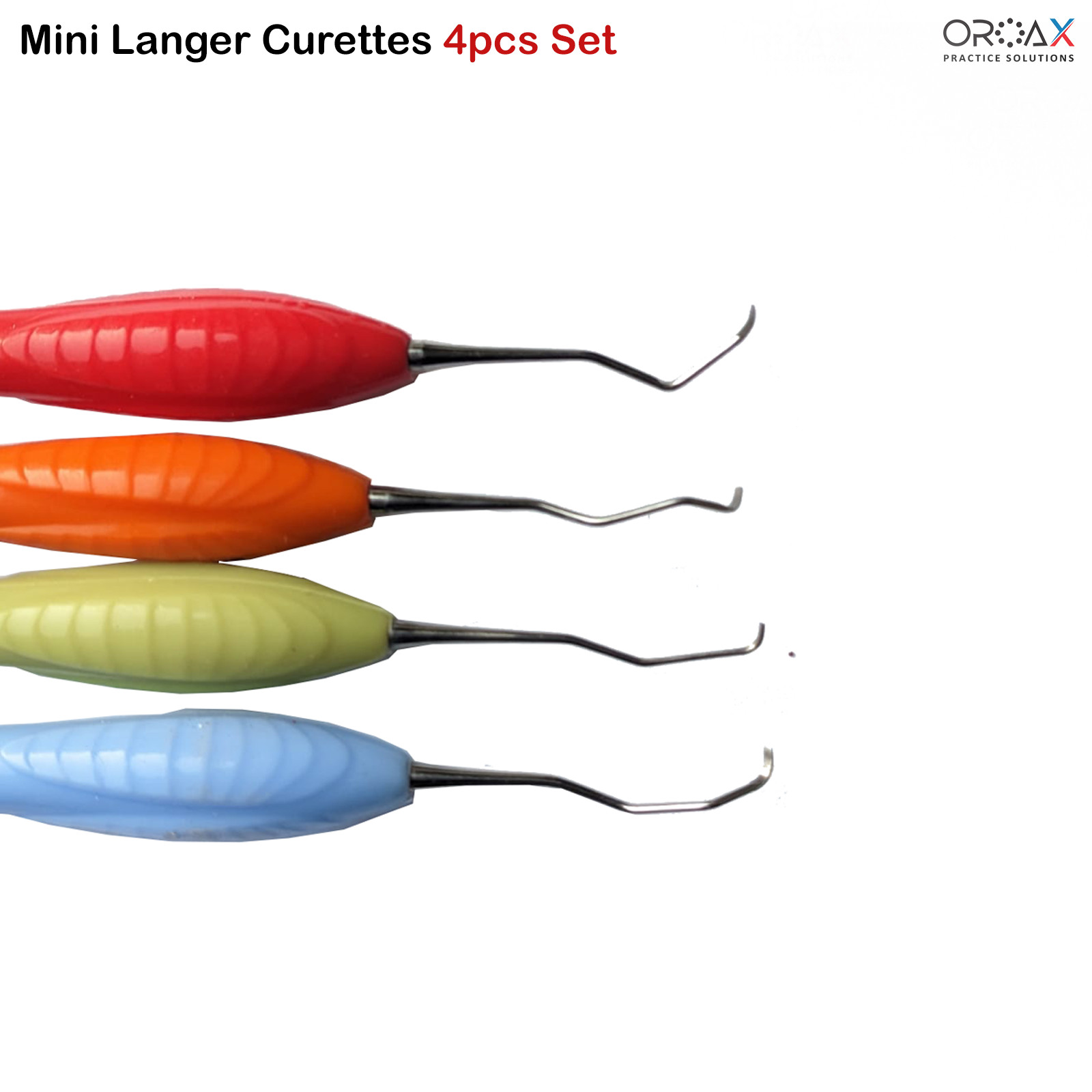 4Pcs Dental Mini Langer Curette Set Professional Tartar Remover & Scaling Tool