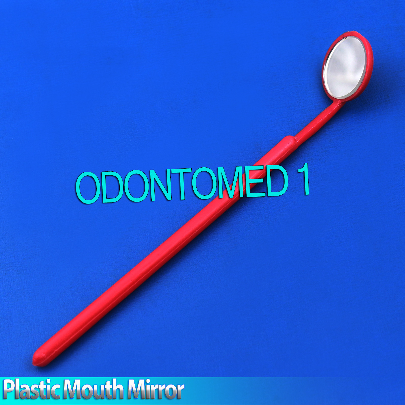 10 Mouth Exam Mirrors Red PLASTIC Dental & Veterinary Instruments