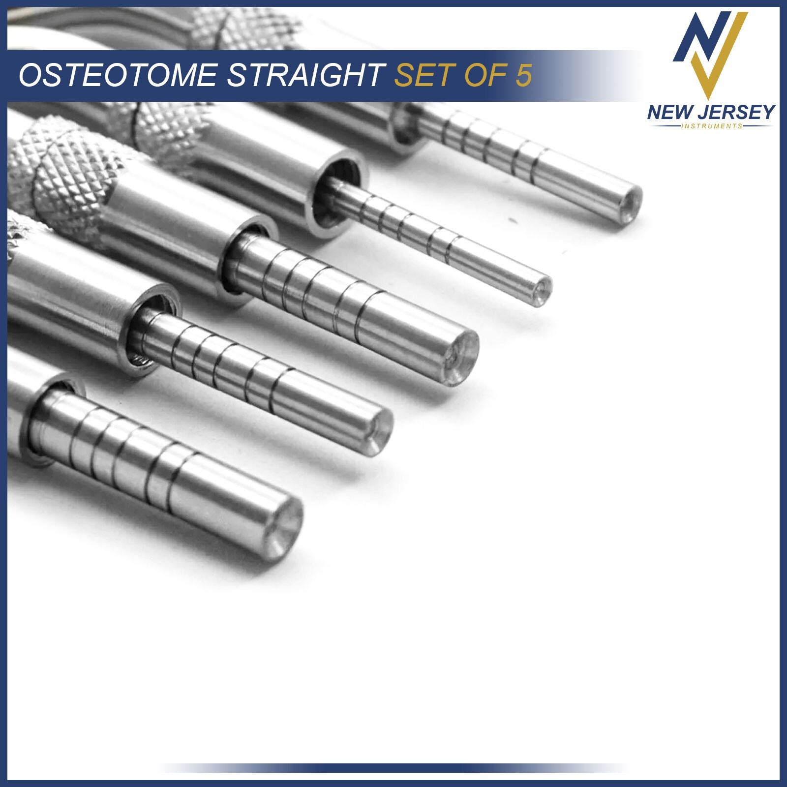 5 Pcs Osteotome Set Osteotomy Convex Sinus Implant Lift with Sterlization Tray