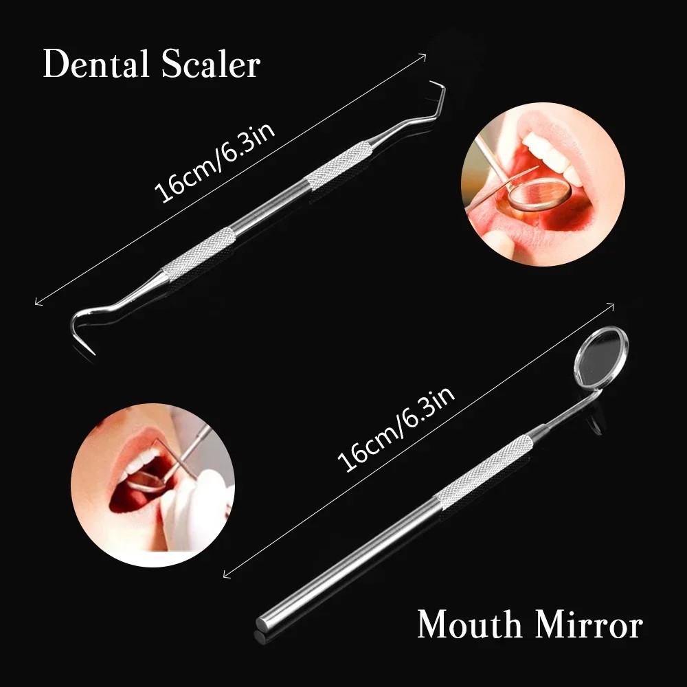 Dental Cleaning Kit 4pc Stainless Steel Tartar Scaler Teeth Whitening Tools Set