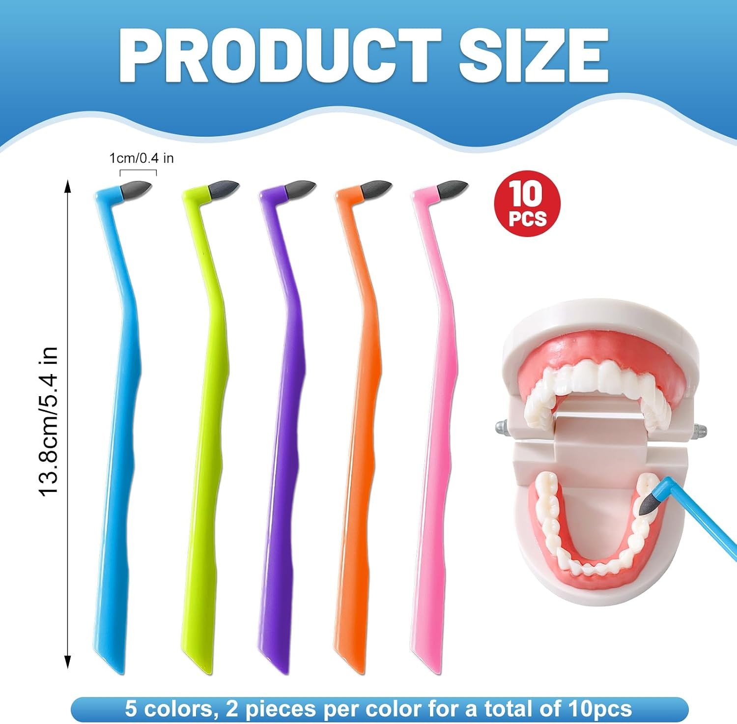 10 Pack Dental Teeth Plaque Remover Brushes Tools, Ergonomic Handle Design,