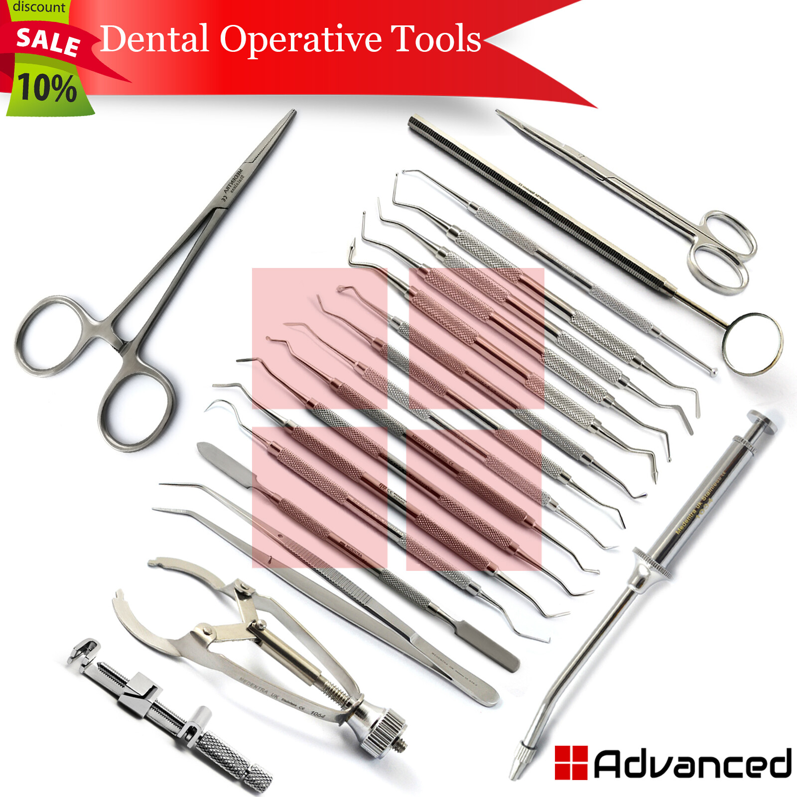 Dental Operative Instruments Kit Composite Placement Restorative Amalgam Filling