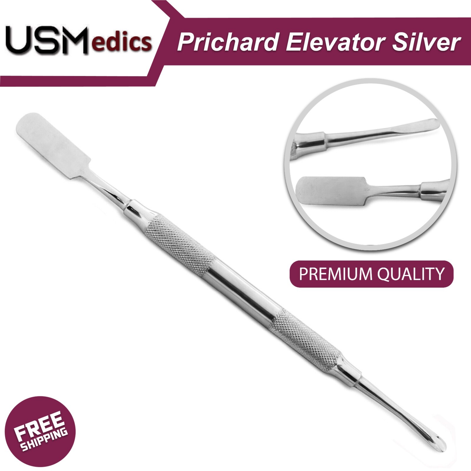 Dental Prichard Periosteal Elevator Silver Premium Surgery Instruments BEADEN®