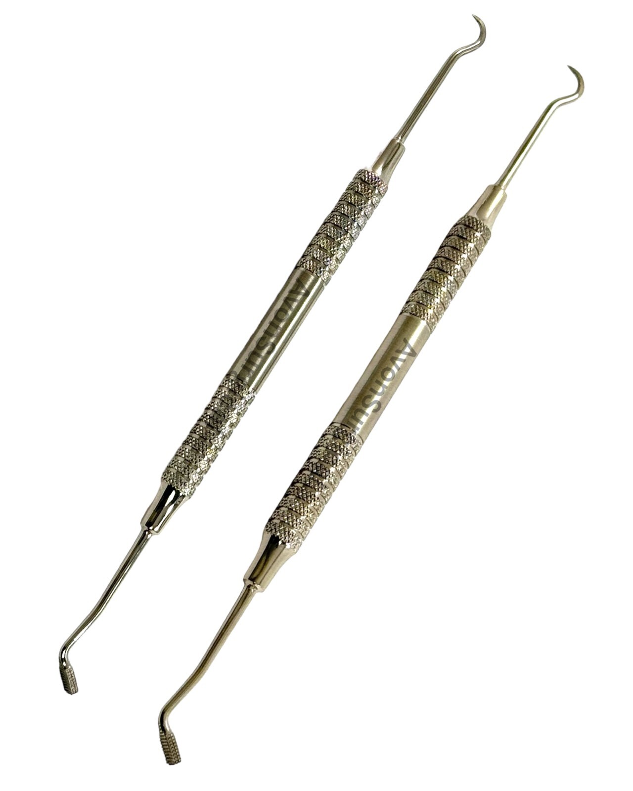 2 EA – Hollow Handle Dental Hook Scaler and Orthodontic Band Pusher Stainless