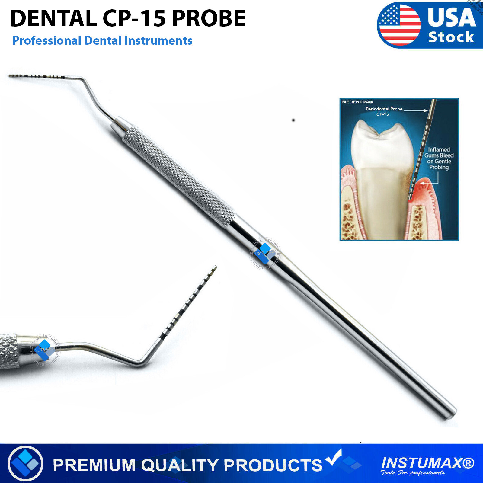 Dental Periodontal Color Coded Marking Probes Williams CP-15 Michigan-O Marking