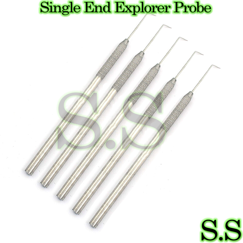 Set Of 5 Probe 6 Single End Dental Explorer Calculus Diagnostic Endodontic Probe