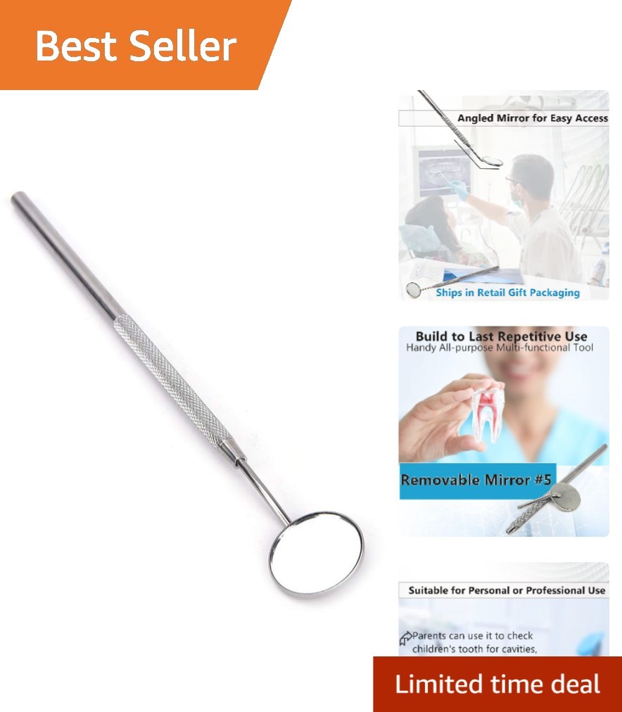 Precision Dental Inspection Mirror – Knurled Handle for Easy Grip – 22mm