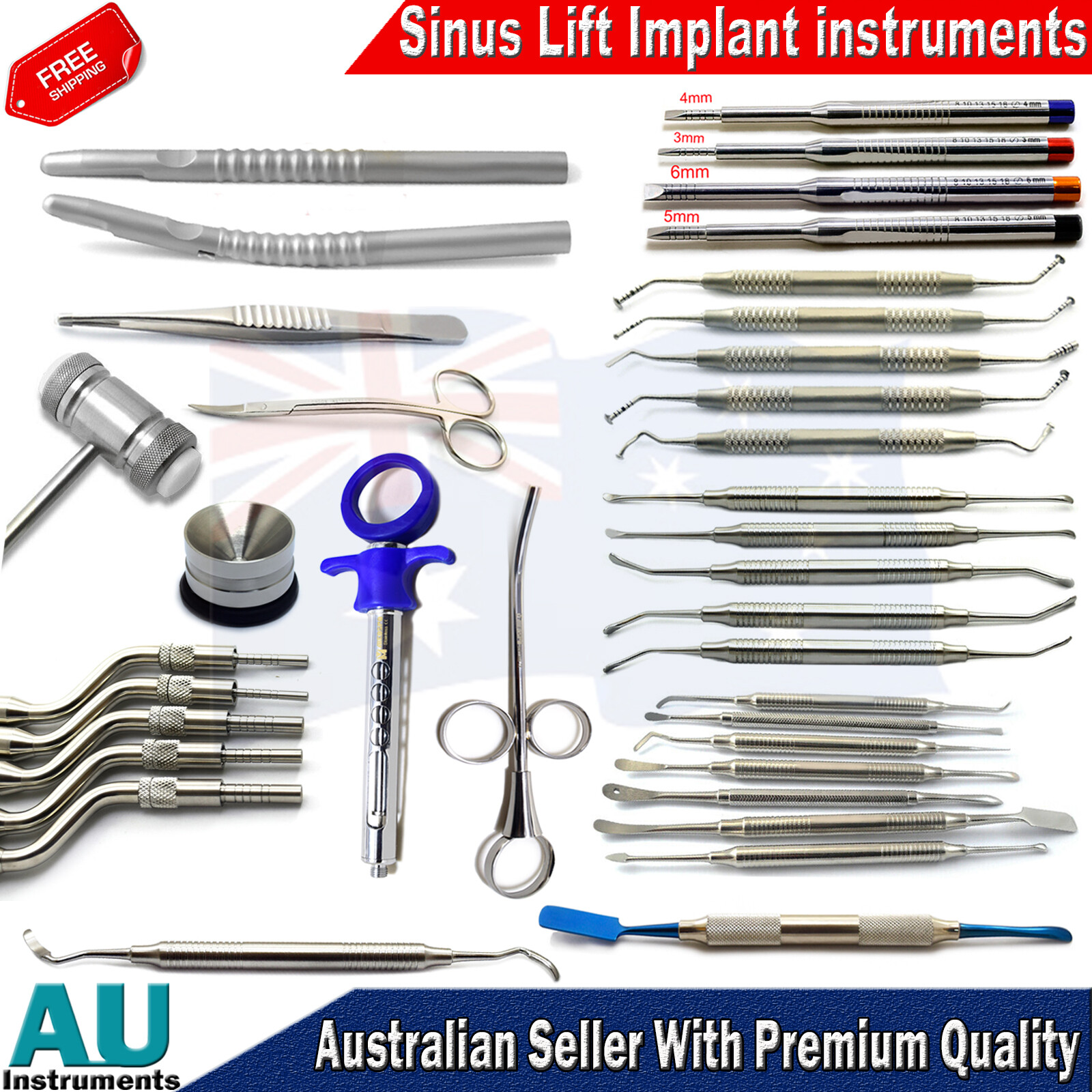 Sinus Lift Instruments Elevators Chisel Dental Implant Surgery Dental Lab Tools
