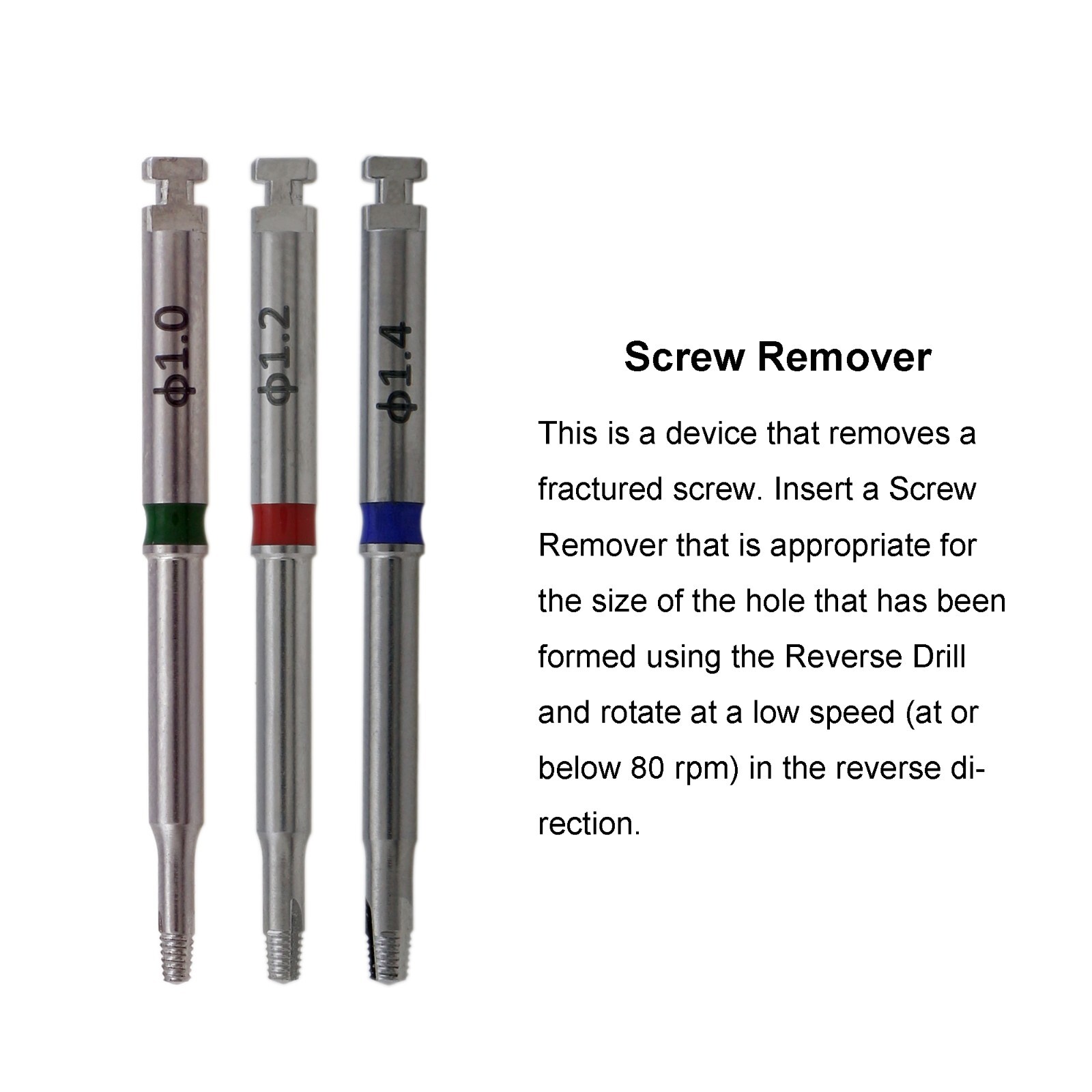 Implant Neobiotech SR Screw Removal Kit Reverse Drills Guide Claw Repair Tool