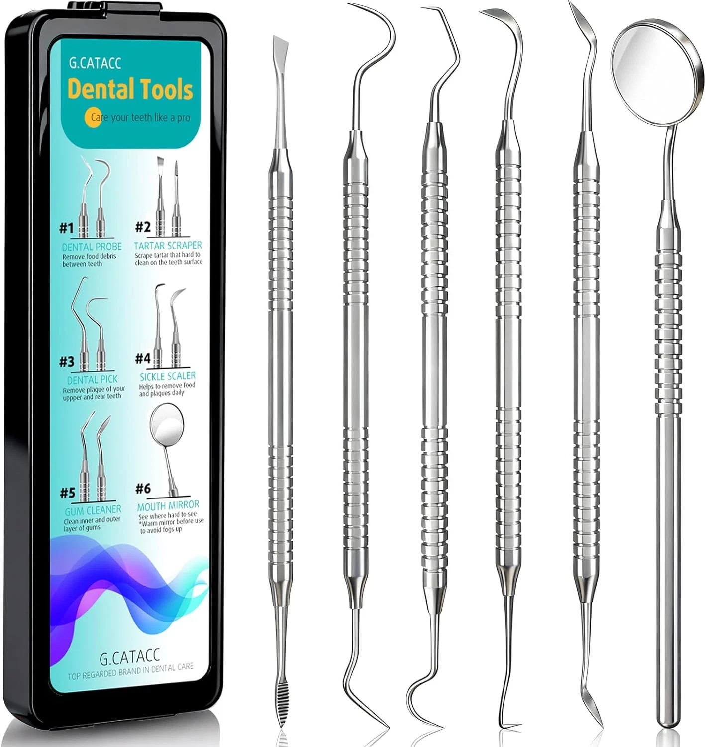 Dental Tools, Dental Pick for Teeth Cleaning, Stainless Steel Hygiene Kit