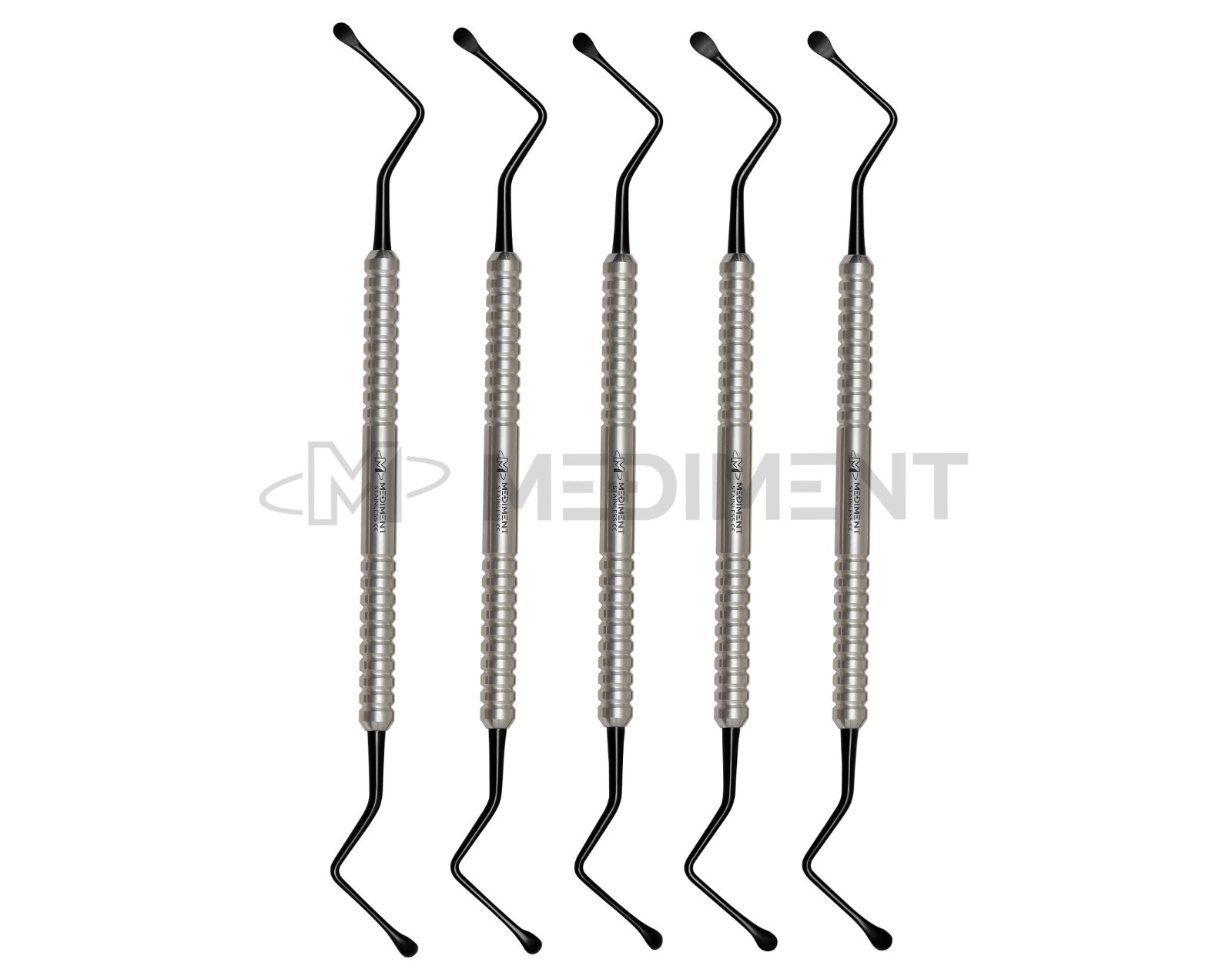 X5 Lucas 86 Bone Curette Dental Surgical Periodontial Titanium Coated New Handle
