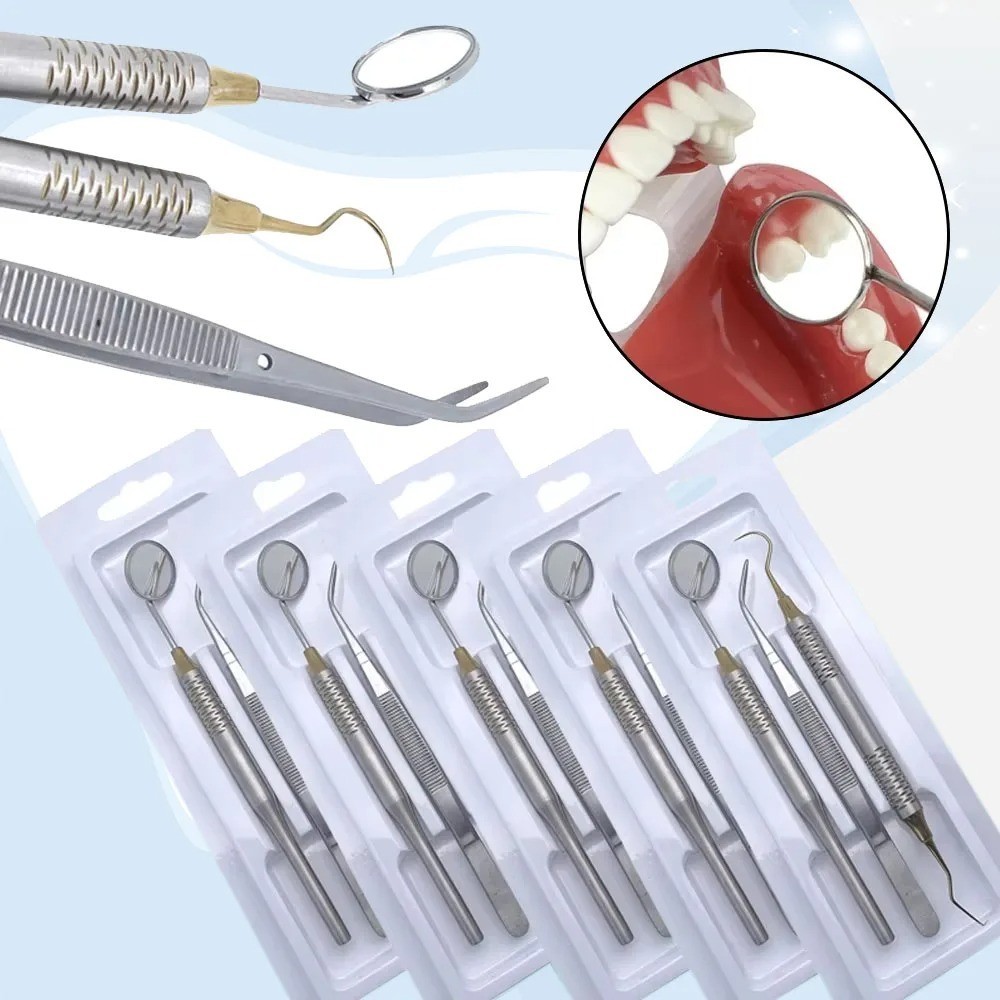 Set Of 10- Examination Sets Used IN Dentistry Tweezers, Mirrors, Scalers