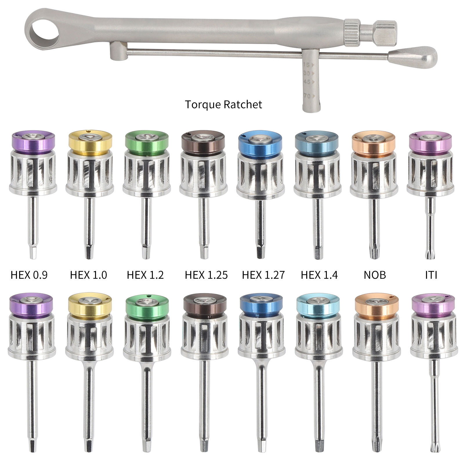 Dental Implant Restoration Tool Kit Universal Implant Wrench 15-70NCM w/ Driver