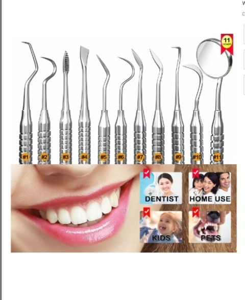 Dental Tools, Dental Pick for Teeth Cleaning, Stainless Steel Hygiene Kit with