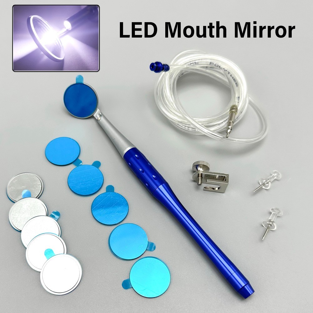 Dental Mouth Mirror with LED Light Anti-Fog Reusable Oral Exam Checking Mirror