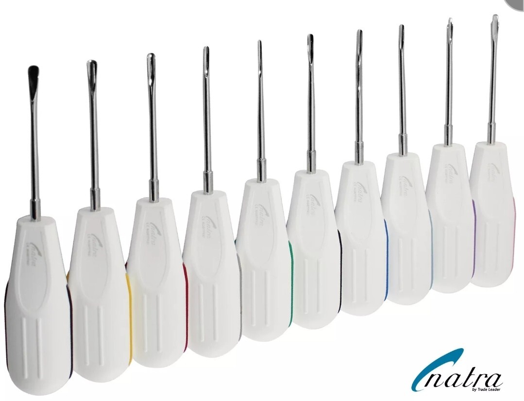 10+1 Pcs white Dental Root Elevators Oral Surgery PDL Luxating Tooth loosening