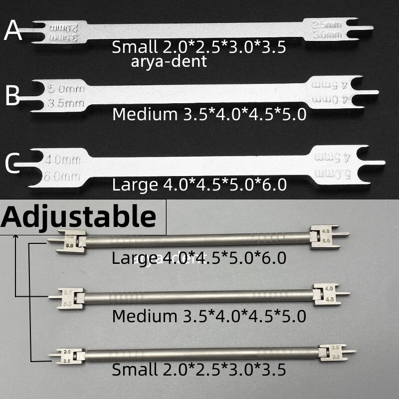 Dental Ortho Bracket Positioning Height Gauge Movable Double Head Adjustable