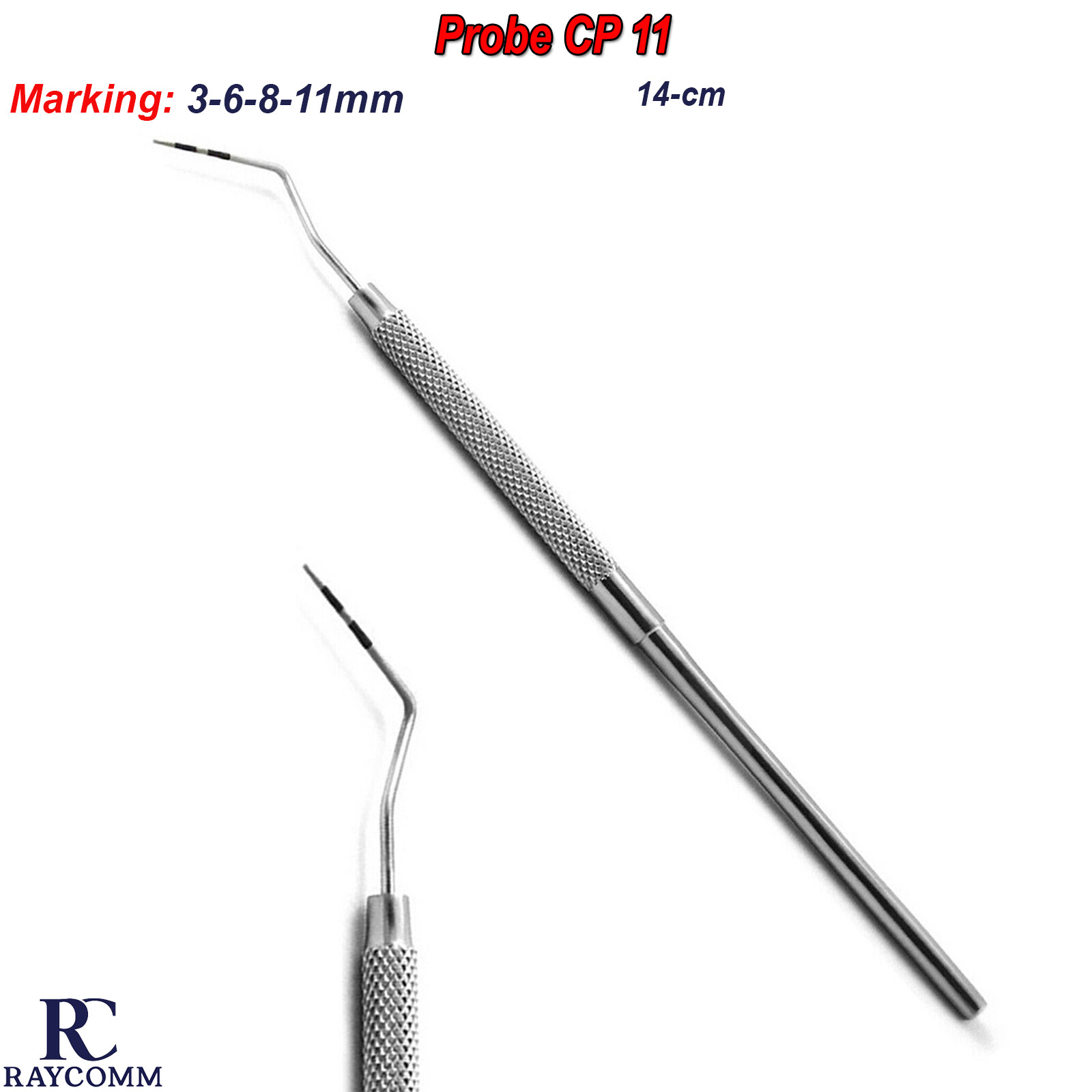 Periodontal Dental Probe CP11 Color Marking 3-6-8-11 Diagnostic Examination Tool