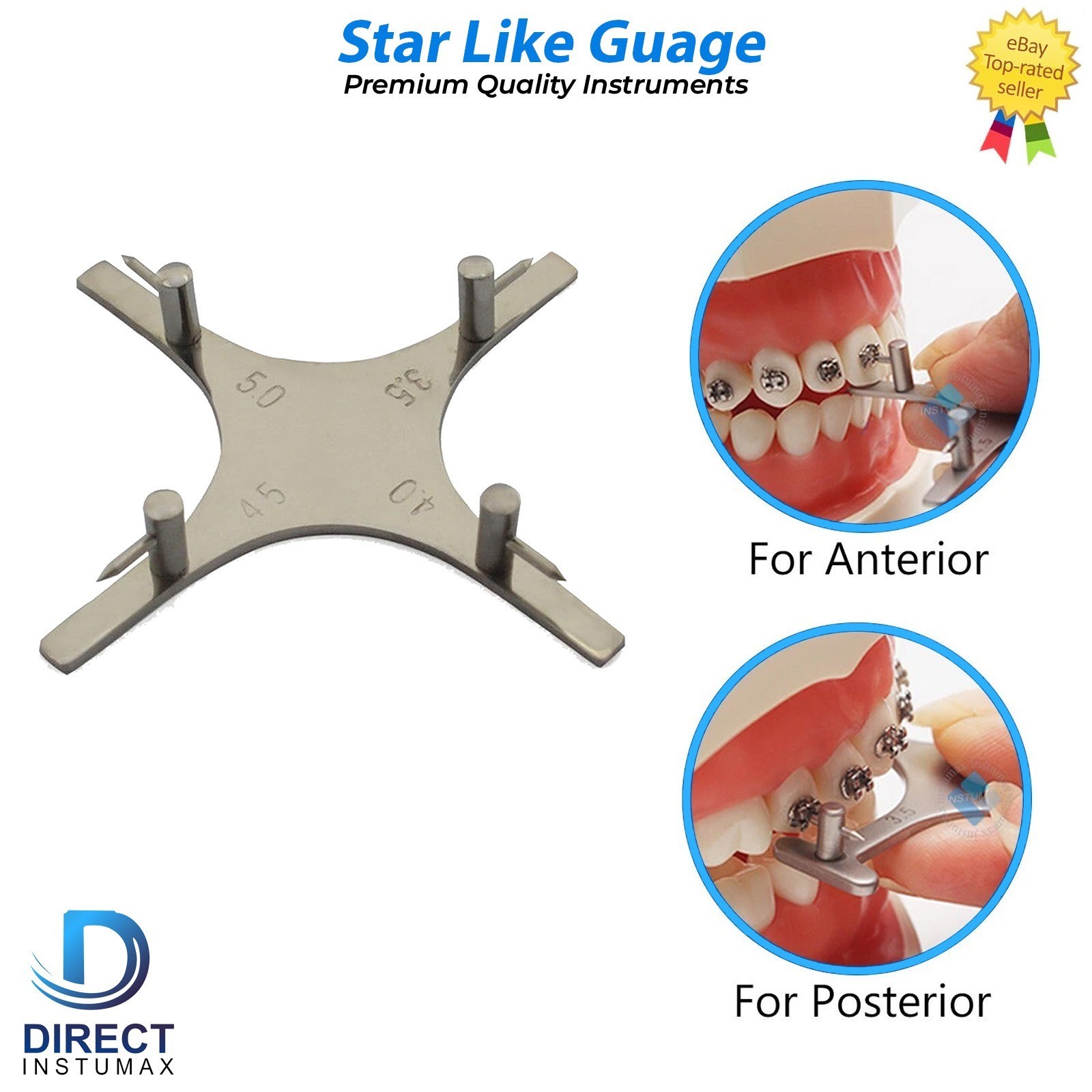 Dental Orthodontic Boone Star Gauge Bracket Positioning Accurate Placement
