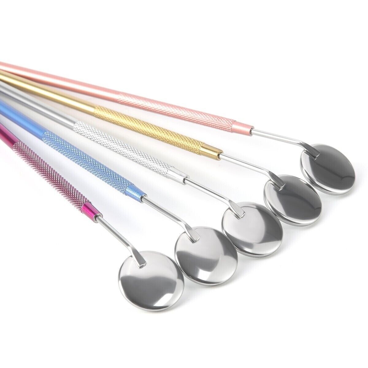 8Pcs/Set Dental Removable Stainless Steel Colorful Mouth Mirrors Non-slip Handle