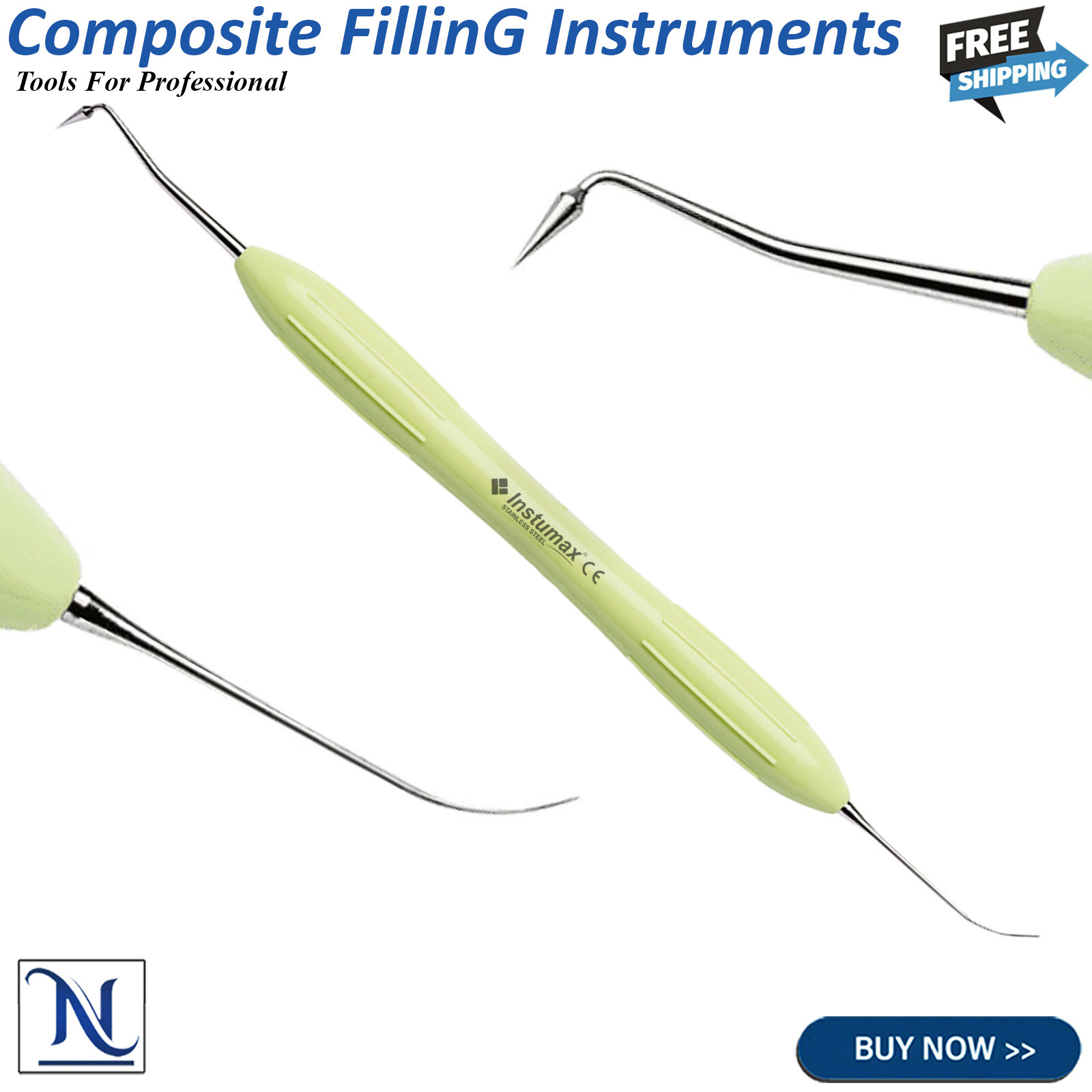 Dental Tooth Composite Tools Kit Burnishers Plugger Filling Contouring Spatulas