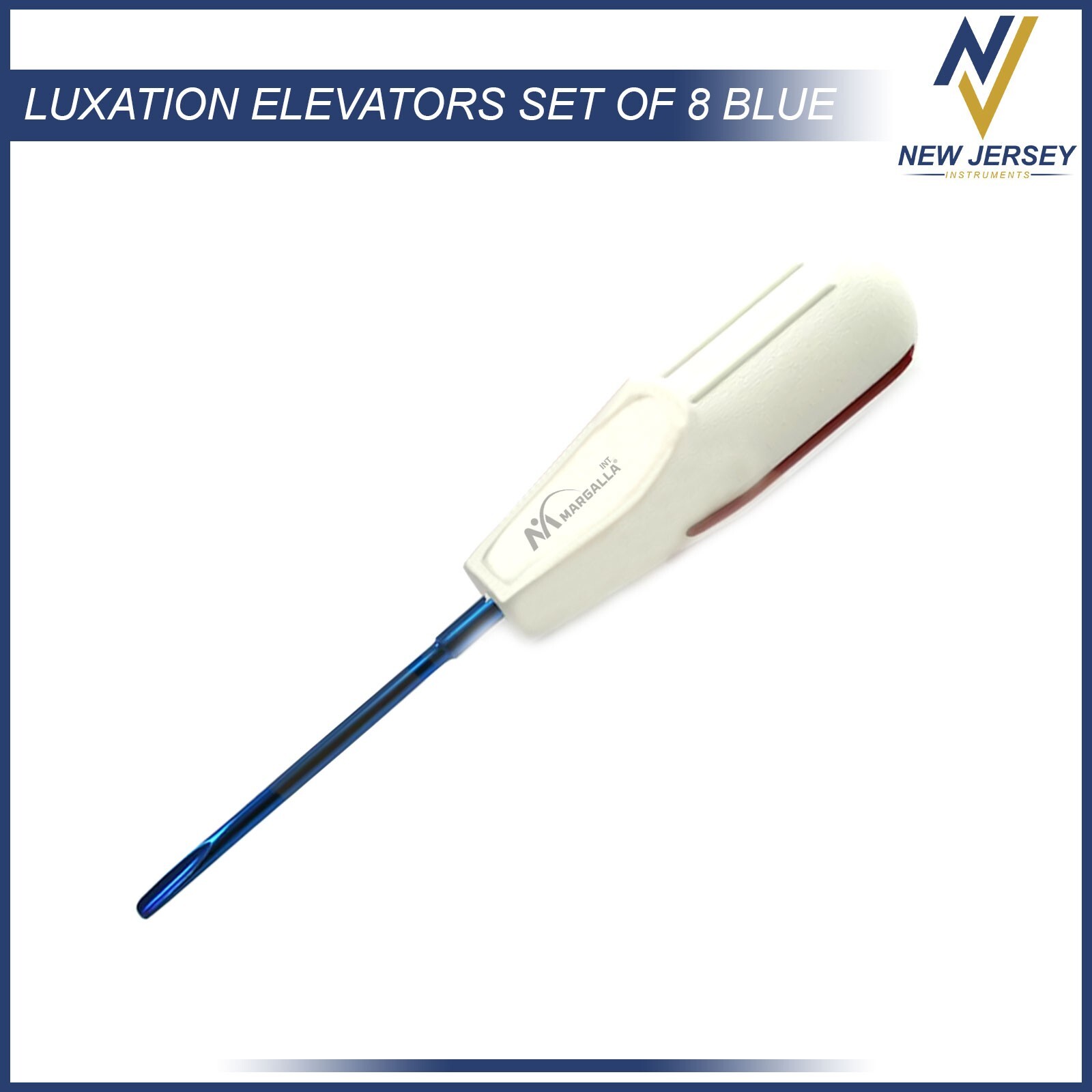 Dental Luxating Elevators Set of 8 Luxation Root Elevators Titanium Blue Tips