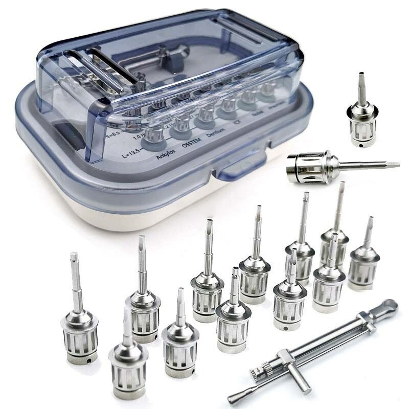 Dental Universal Implant Repair Tool Kit Wrench Ratchet with 14PCS Screwdrivers