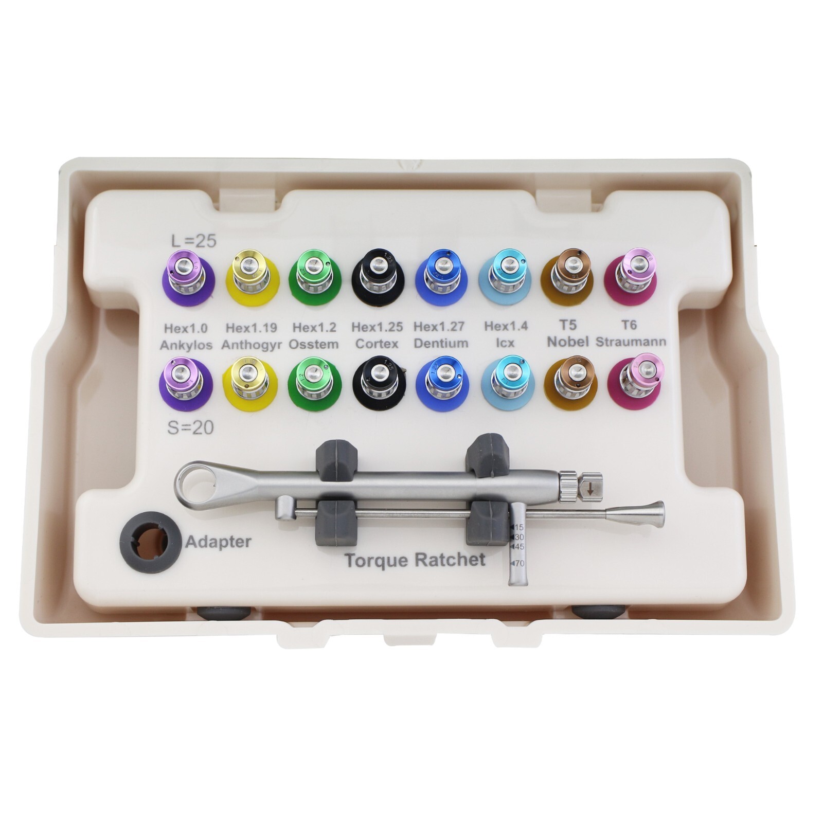 US Universal Implant Screwdriver Hand Driver Dental Torque Wrench Prosthetic Kit
