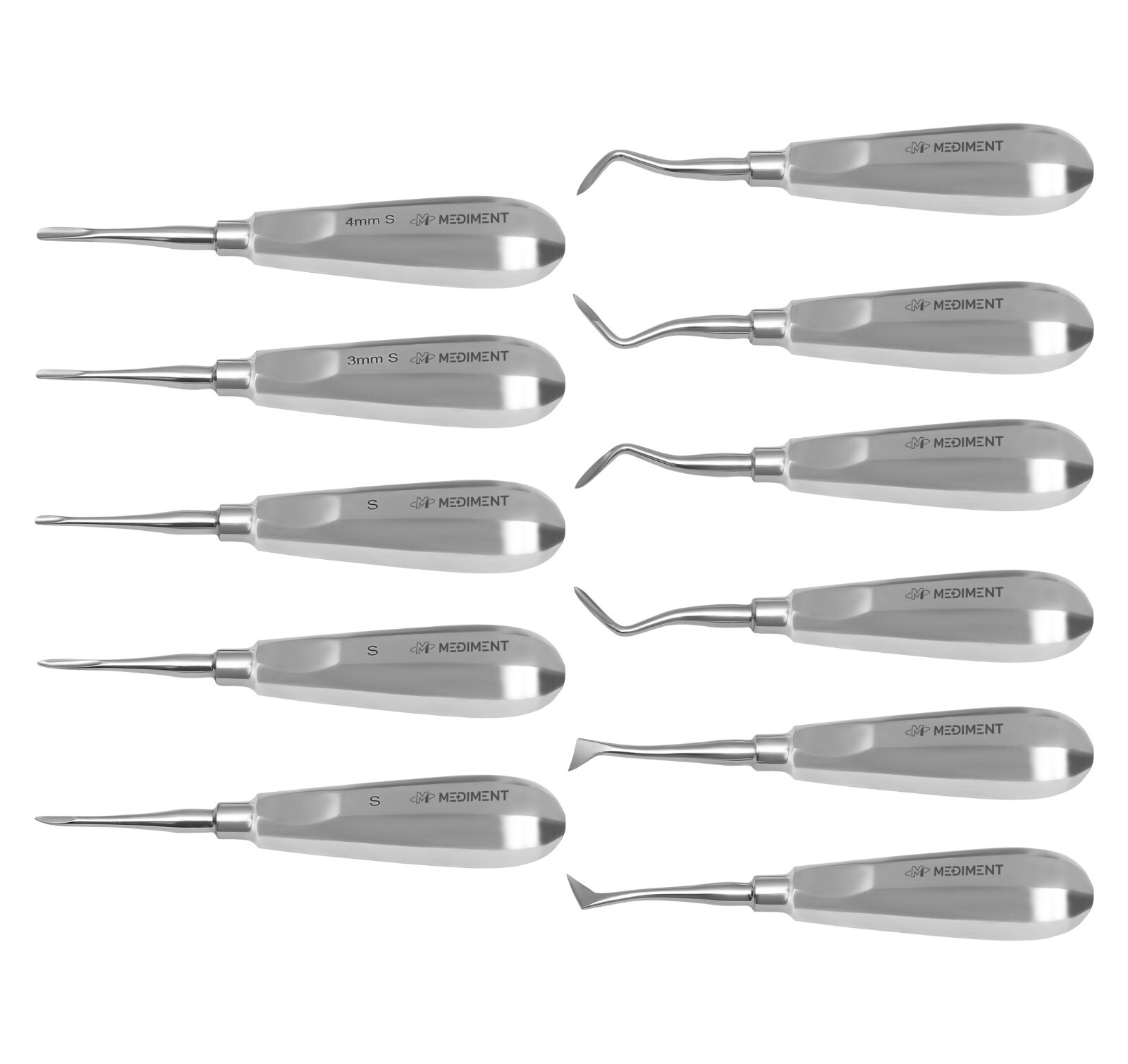 New Mediment Dental Elevators Set Of 11 PCS Oral Surgery Elevators