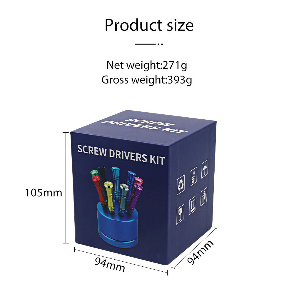 9Pcs/set Dental Implant Screw Drivers Kit Abutment Dentistry Tool with Stand Box