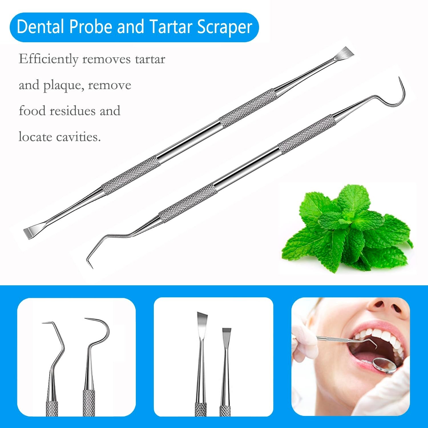4 Pcs Dental Tools, Professional Teeth Cleaning Oral Care Kit, Teeth Cleaner