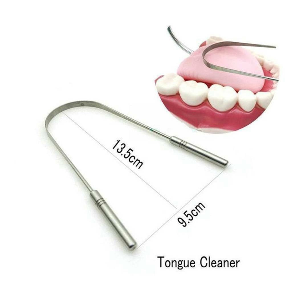 Dental Lab Oral Stainless Steel Hygiene Scraper Tongue Breath Cleaner Instrument