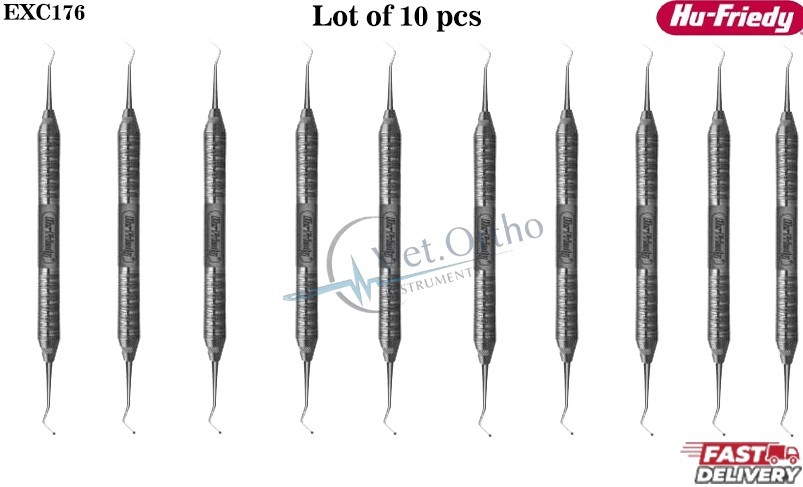10X Hu-Friedy EXC176 #17 Double End Dental Excavator #6 Satin Steel Handle