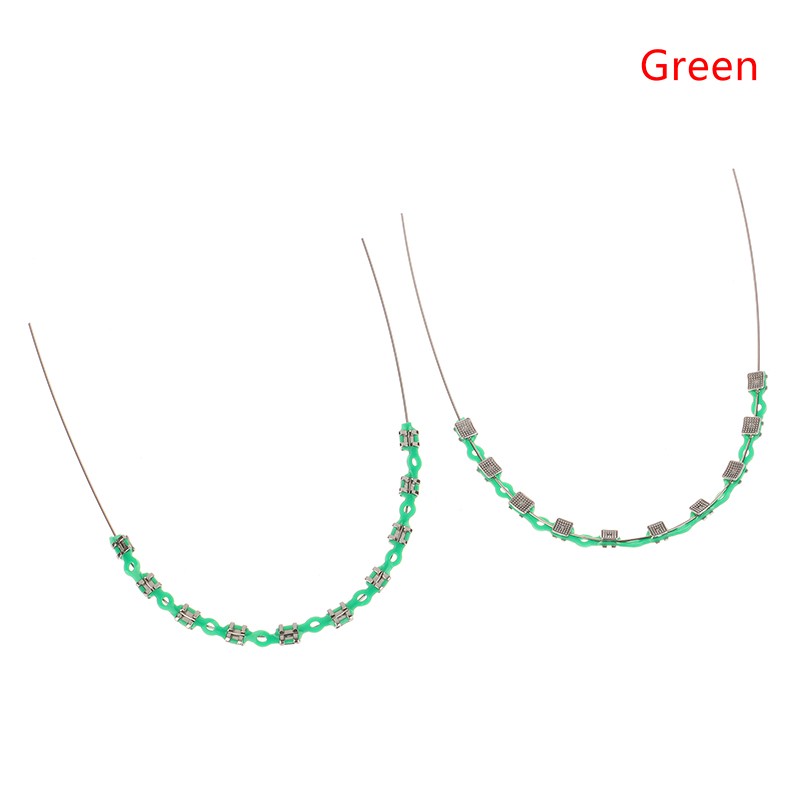 2Pcs Temporary Tooth Decoration With Metal Wires Colorful Metal Bracket