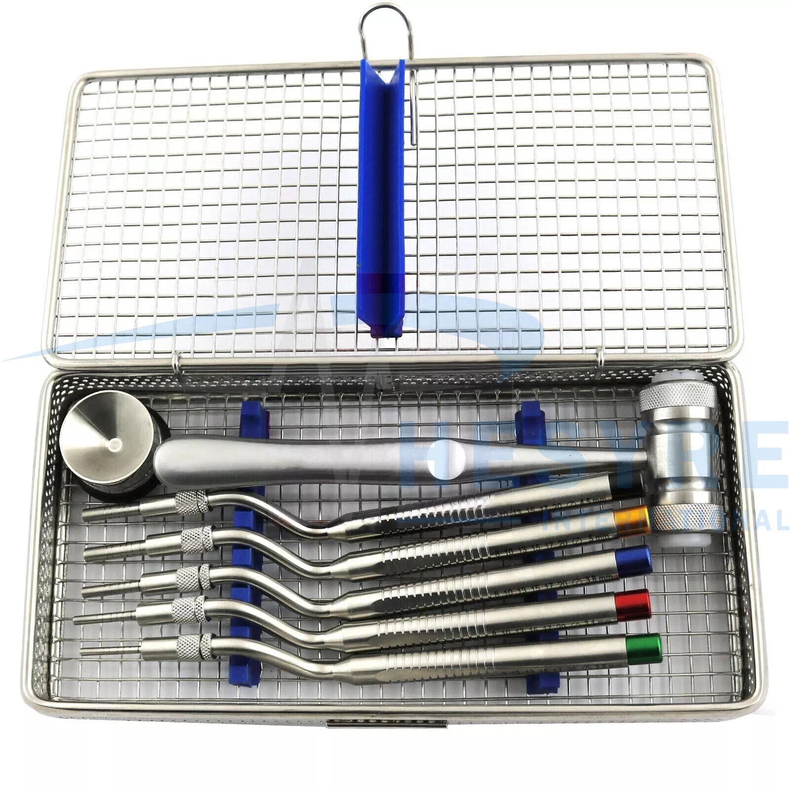 Dental Implant Sinus Lift Osteotome Kit Bone Spreading Mallet Hammer Cassette