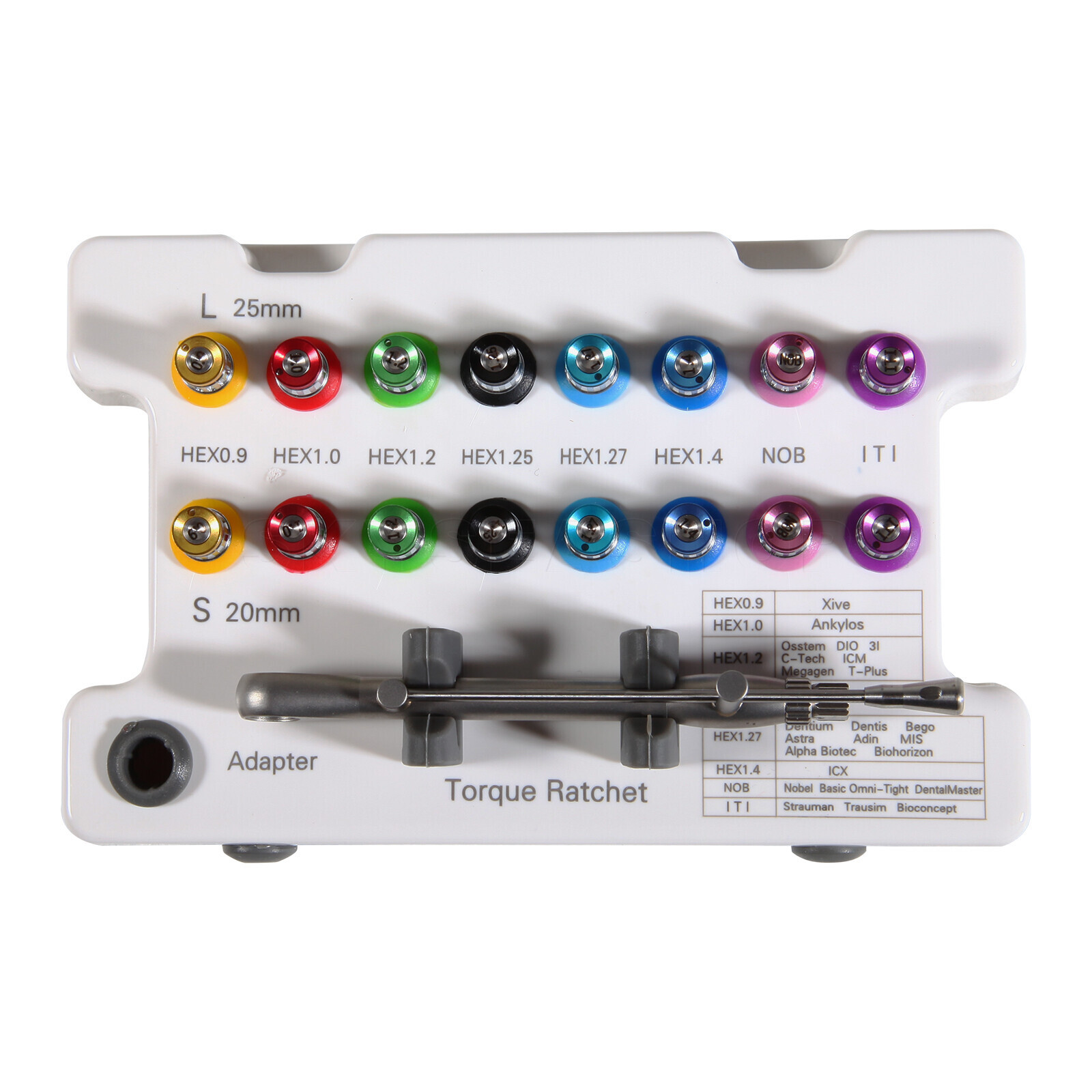 Dental Universal Implant Prosthetic Kit Torque Wrench Screw Drivers Remover+ Box