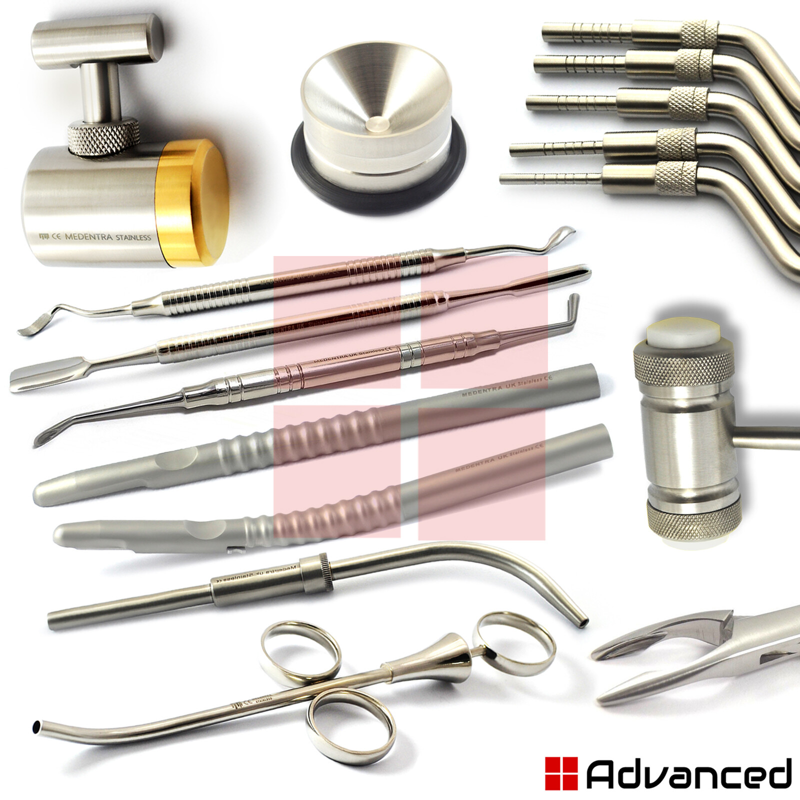Professional Dental Implant Instruments Bone Grafting Scrapers Offset Osteotome