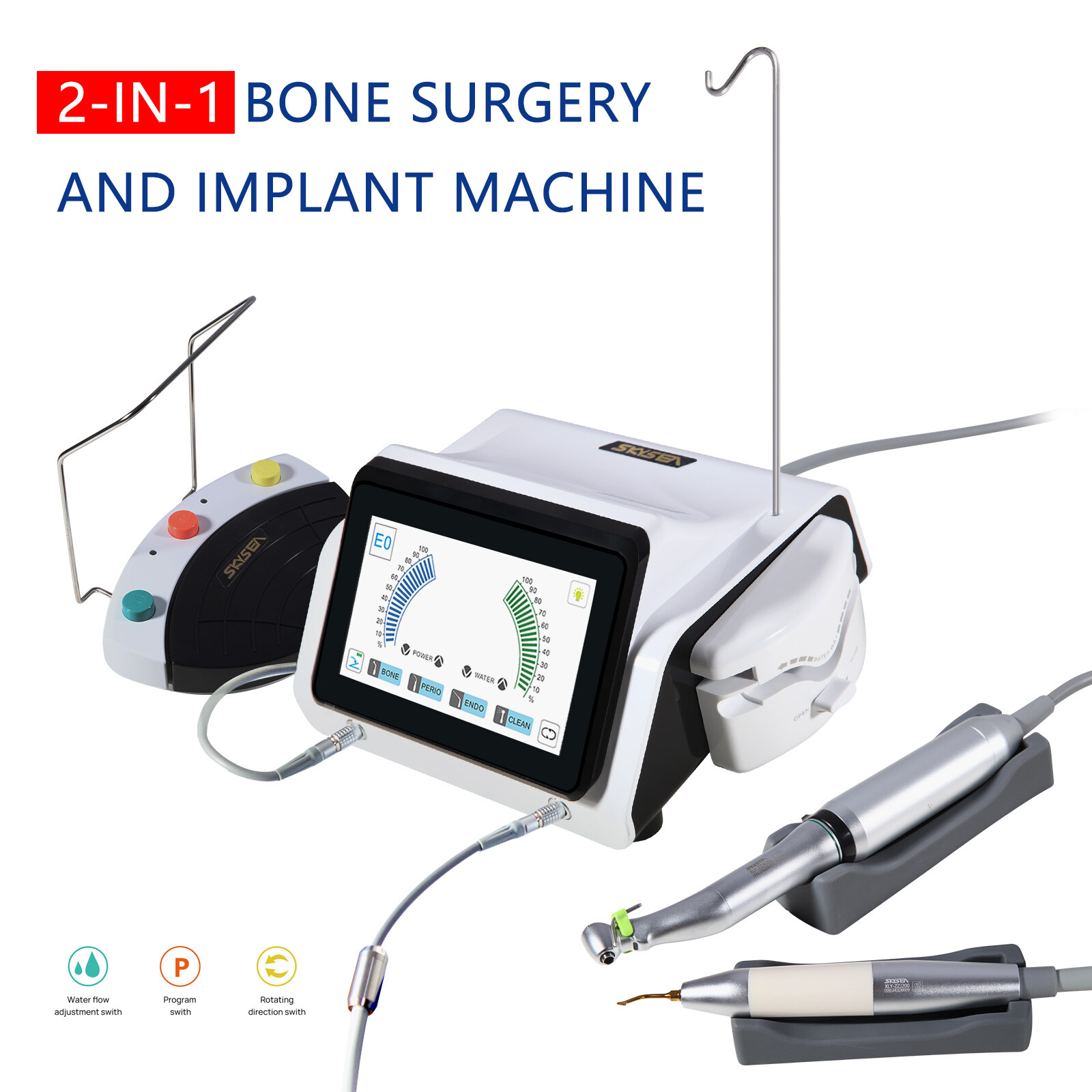 Dental Piezo Motor Surgery & Implant Device 2 IN 1 Bone Cutter Touch Screen