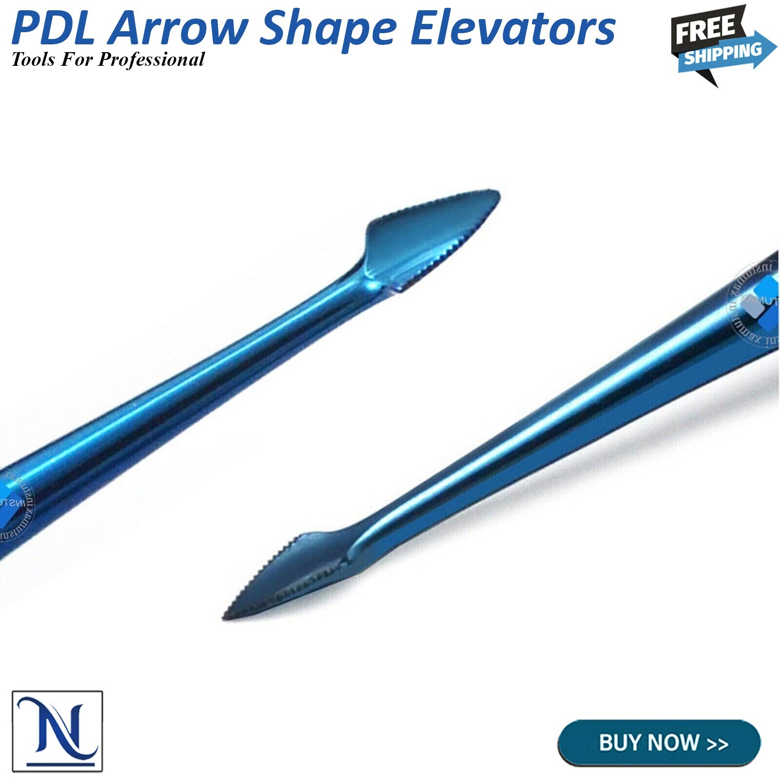 PDL Arrow Shape Elevator Dental Luxating Serrated Spade Luxation Titanium Coated