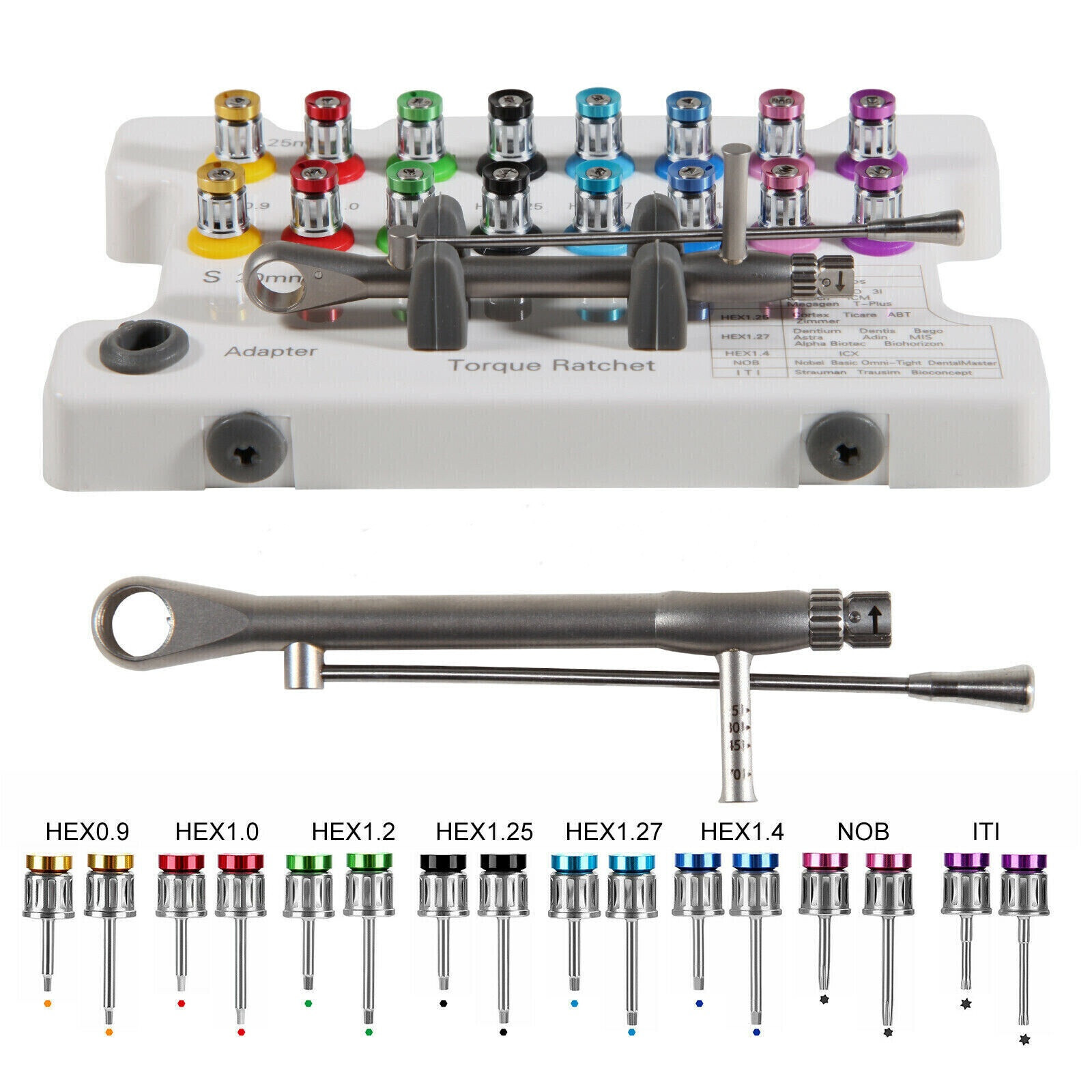 Dental Implant 16Pcs Hand Driver Hex Screwdriver Abutment Wrench Universal Tool