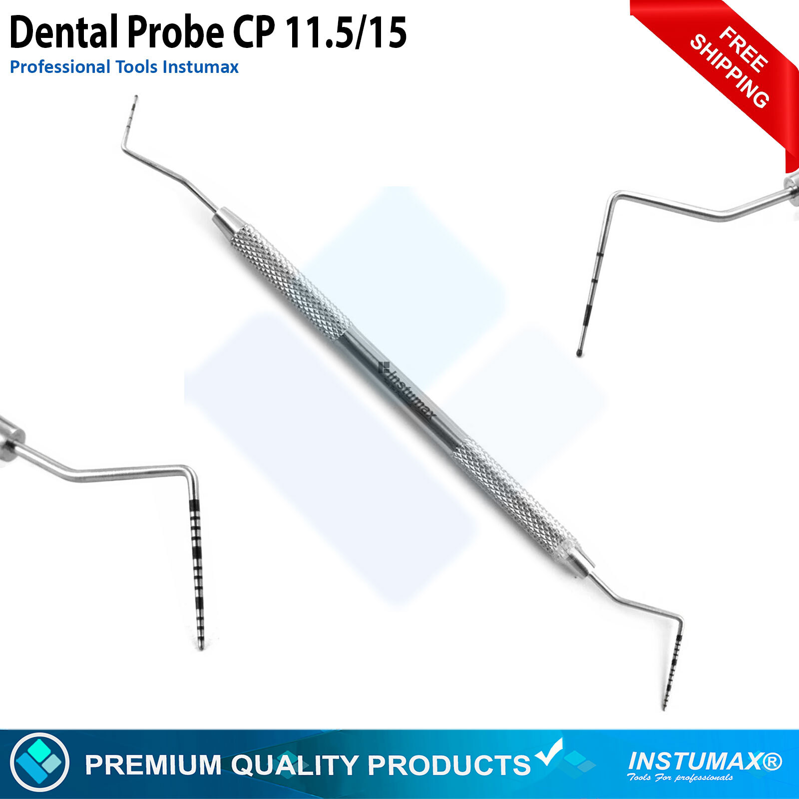 Dental Periodontal Probe UNC CP-11.5/CP-15 Screening Color-Coded Probes CE