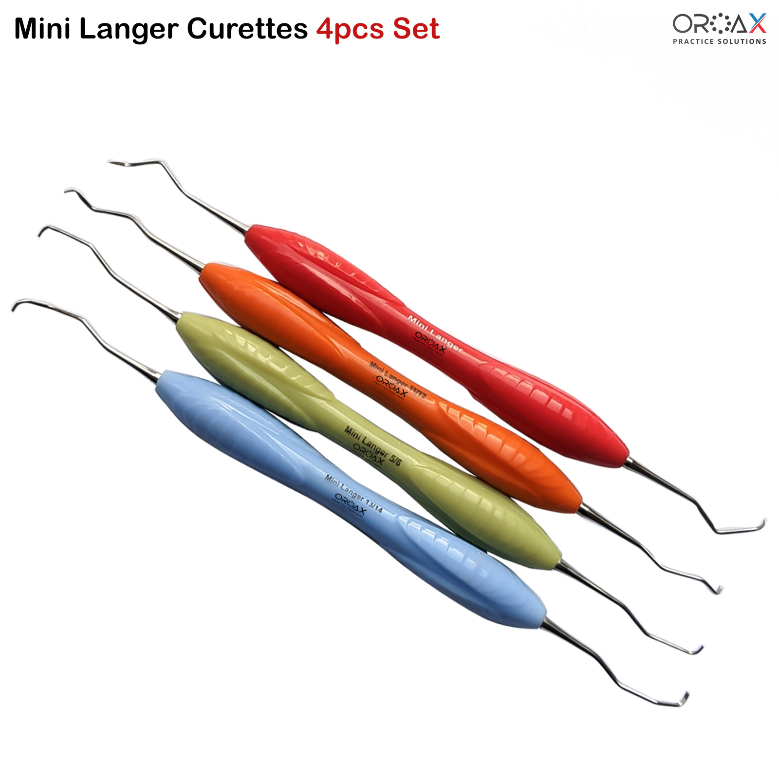 4Pcs Dental Mini Langer Curette Set Professional Tartar Remover & Scaling Tool