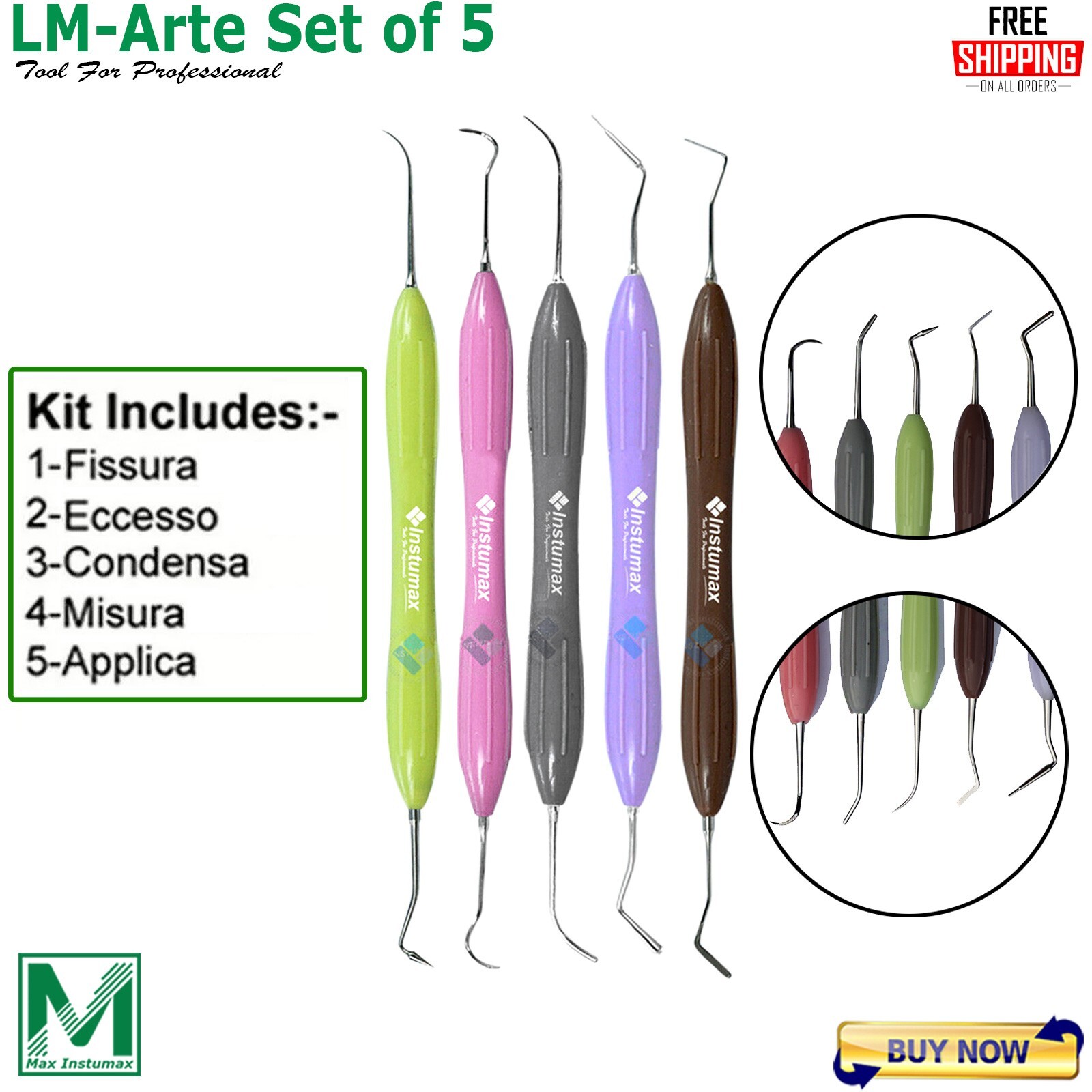 Dental Composite Filling Instruments Set of LM-ARTE 5 Restorative Placement Tool