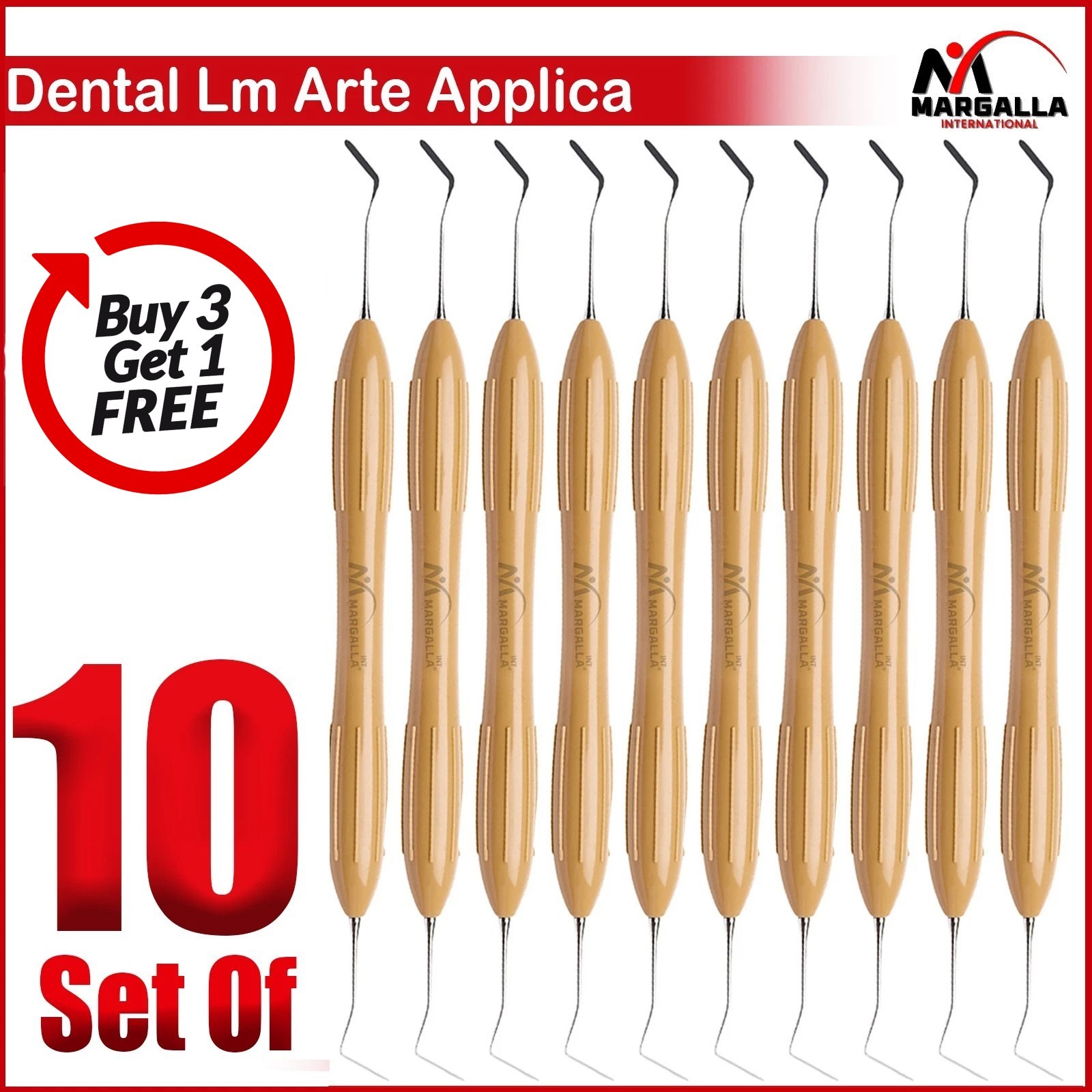 10Pcs Lm Arte Applica Dental Composite Filling Instruments Silicone Handle