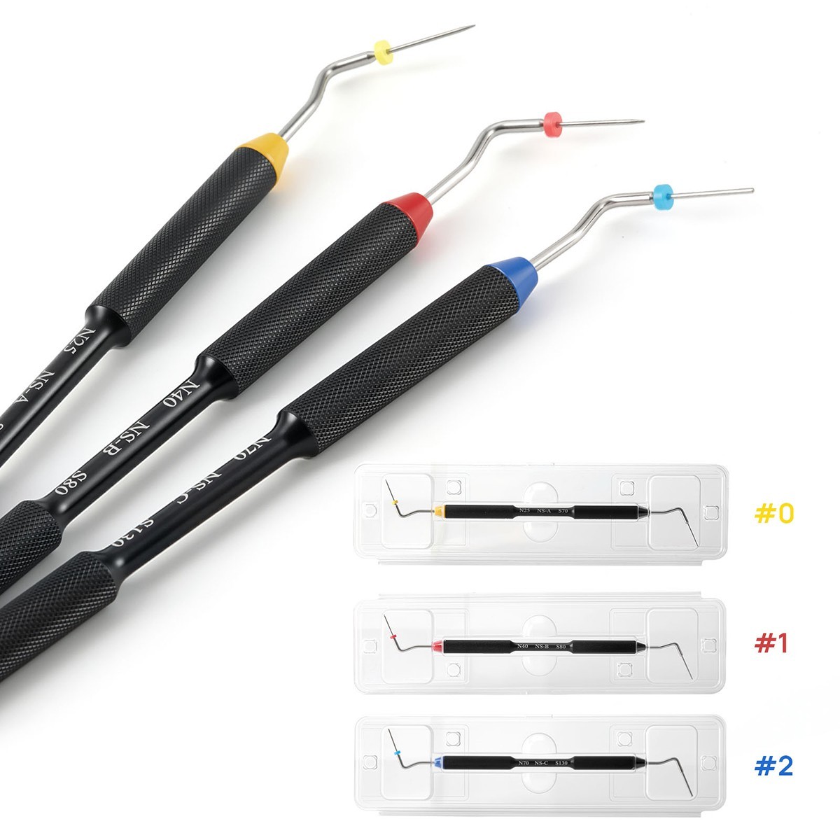Dental Endo Buchanan Hand Plugger Tip Fill Obturation Instrument Size-0#,1#,2#