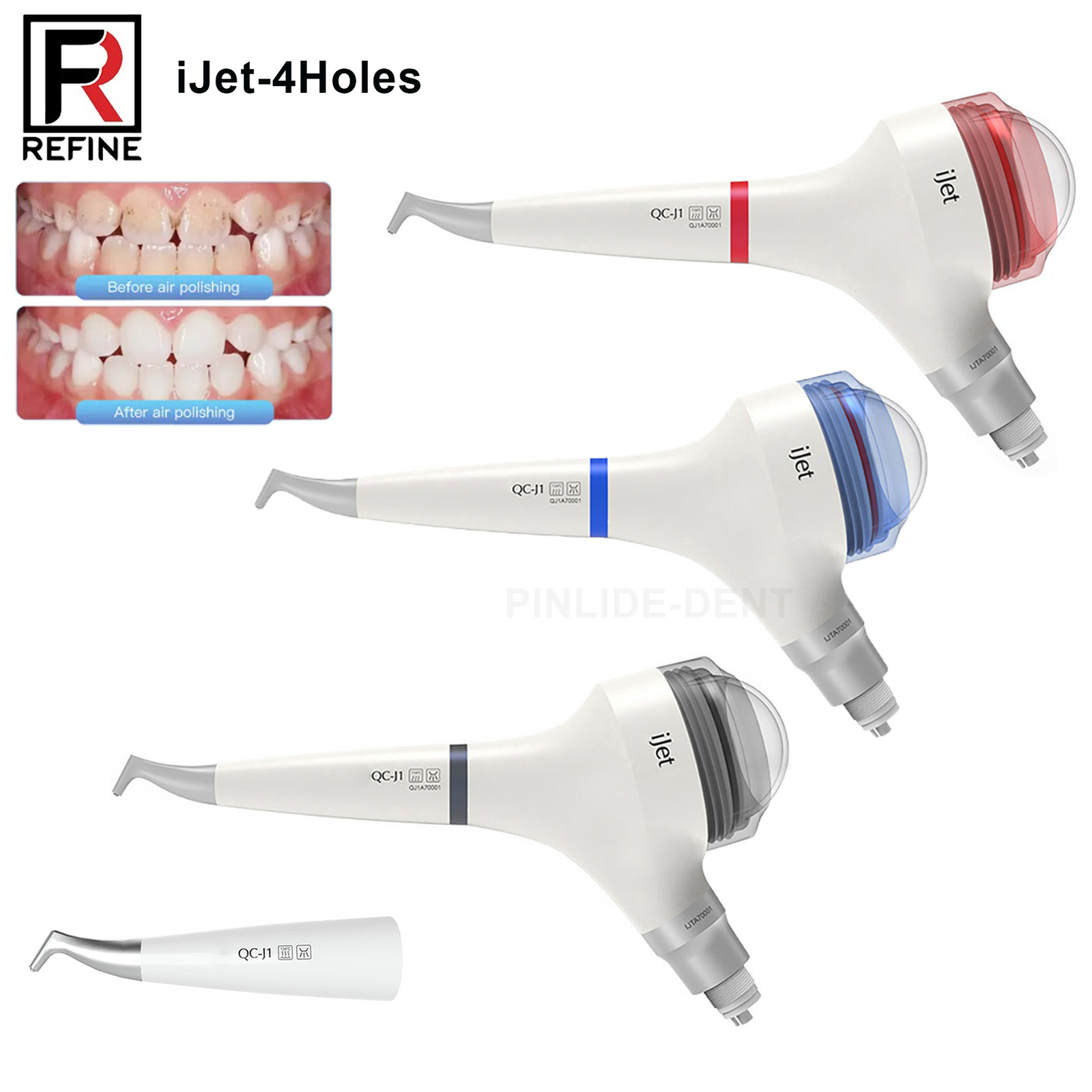 Dental Hygiene Prophy AIR FLOW Teeth Polishing EMS HANDY Nozzle Handpiece 4 Hole
