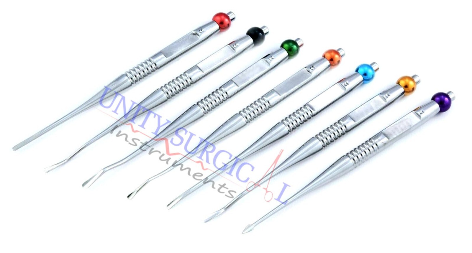 Set of 7 Luxating Elevators PDL Precise Tips Dental Surgical Veterinary
