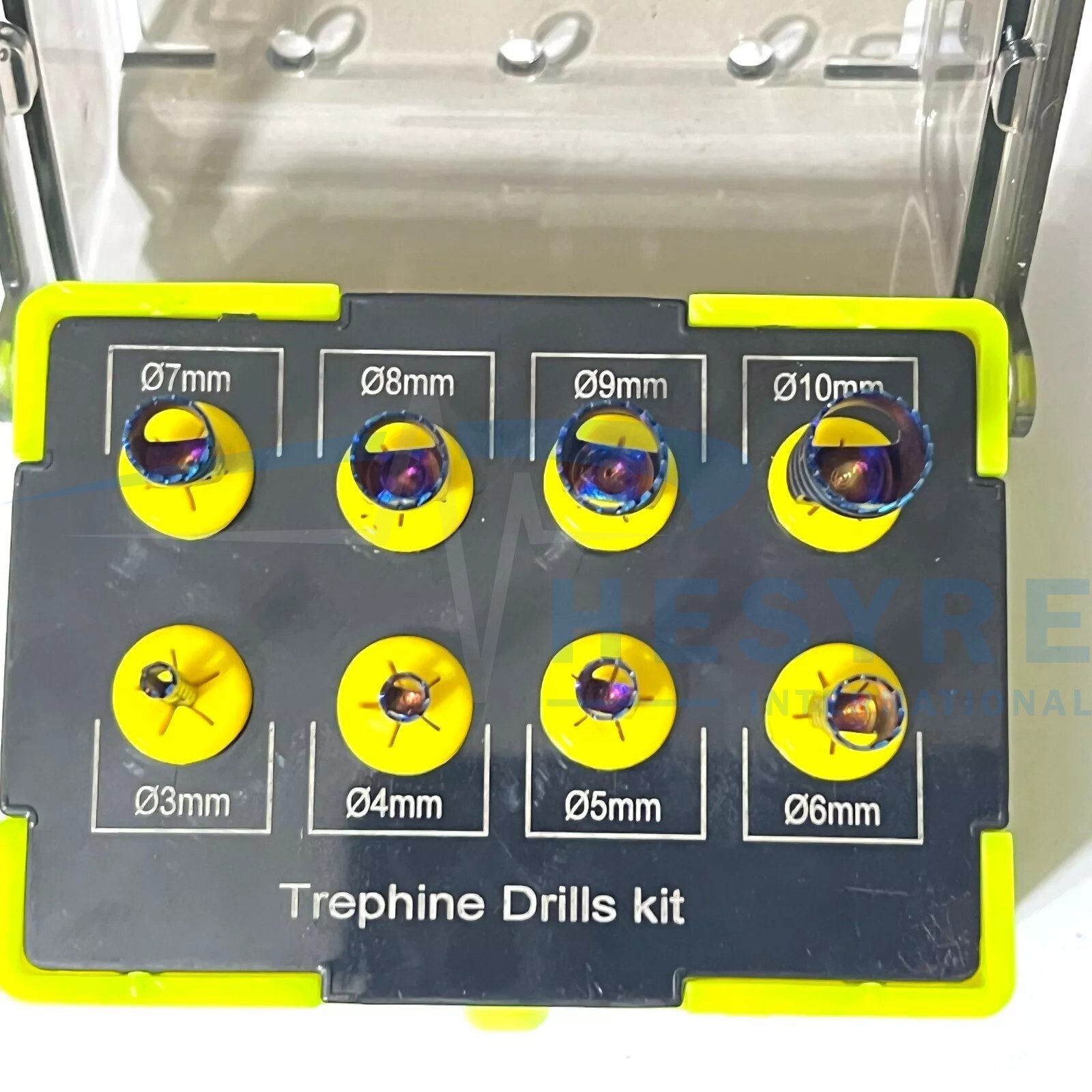 Dental Trephine Drills Kit 8 Pcs Denal Surgery Autoclavable Free Bur Holder