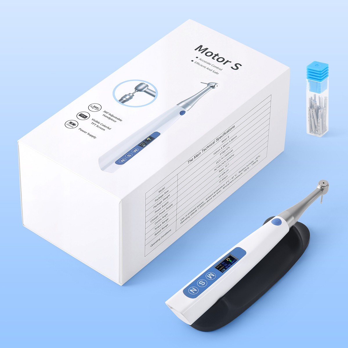 Dental Wireless Implant Electric Torque Wrench Handpiece Tool Driver 360° Rotate