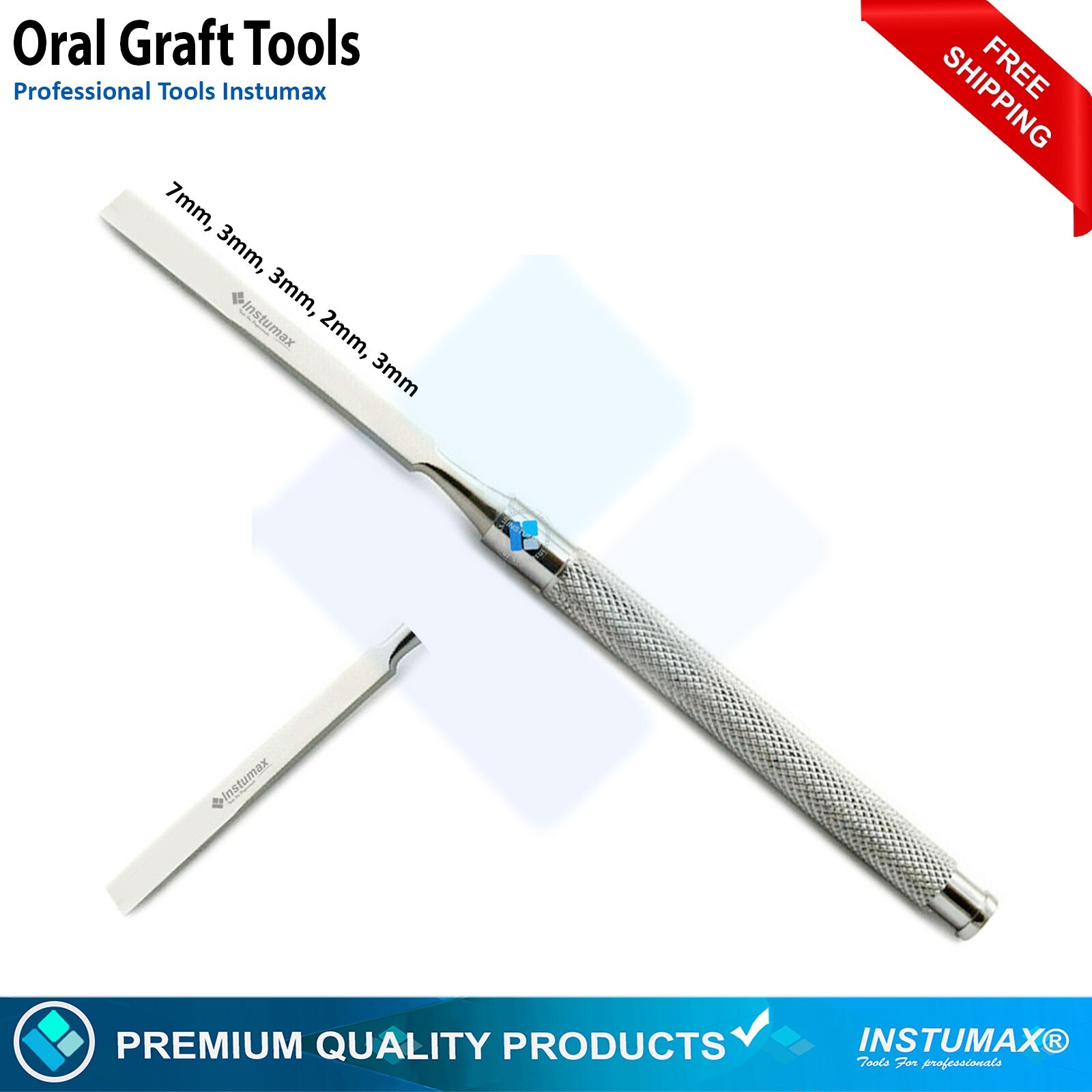 Dental Osteotome Bone Ridge Expansion Chisels Extraction Surgical Mallet Hammer